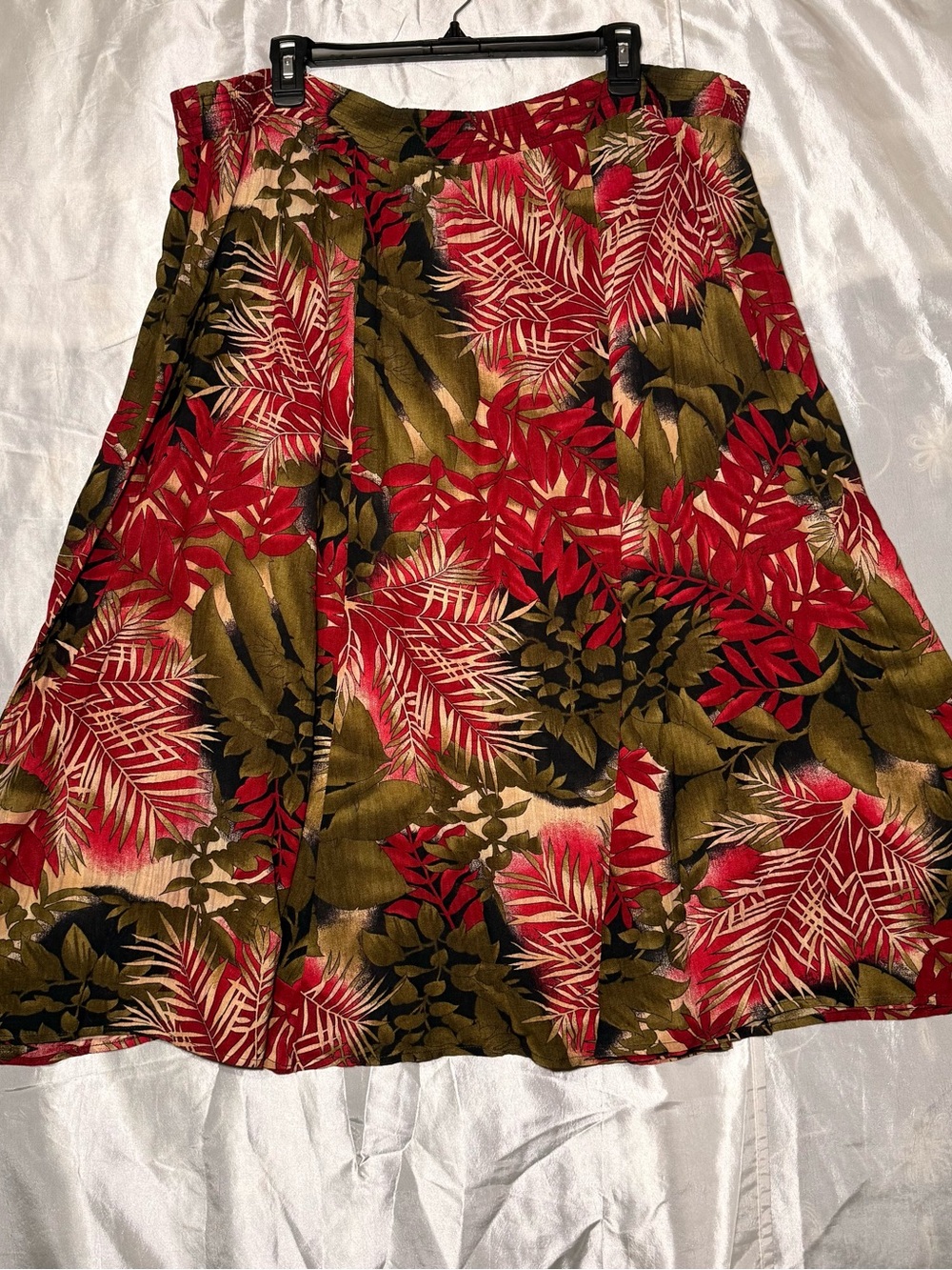 Jessica Scott Womens Tropical Print A-Line Midi Skirt Plus Size 22W USA Made